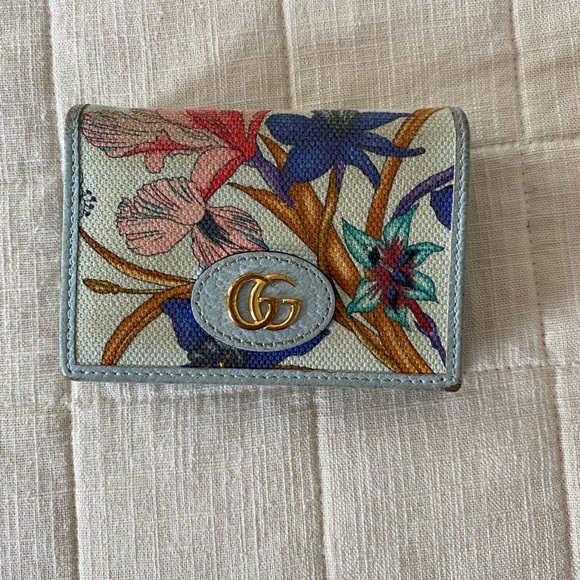 Gucci Handbags - Gucci Floral GG Mini Wallet in Cream, Blue, Purple, Pink